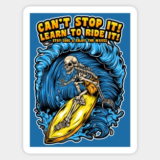 Skeleton Surf Sticker